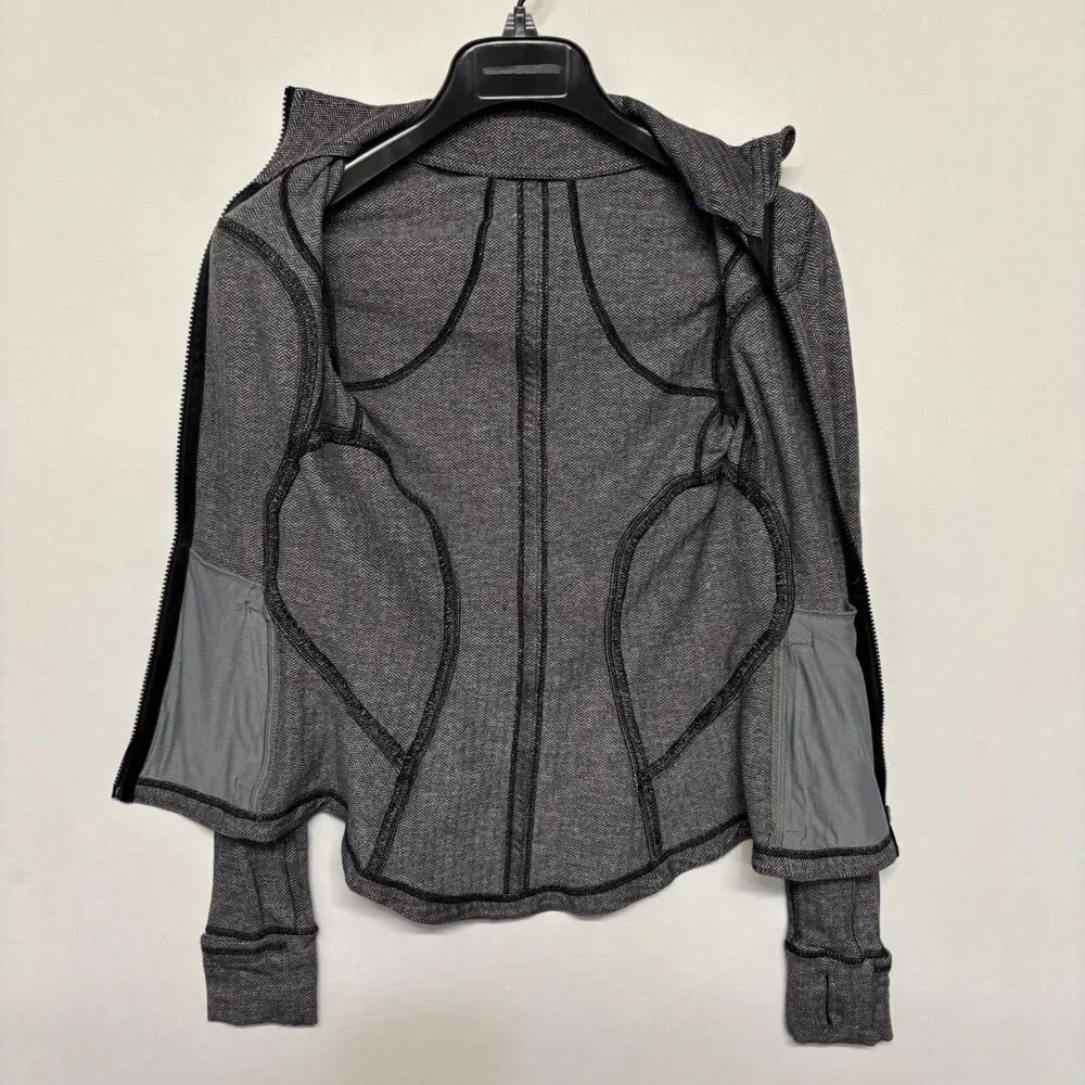 Lululemon Women Define Jacket Size 2 Herringbone Gray Full Zip C131 -8